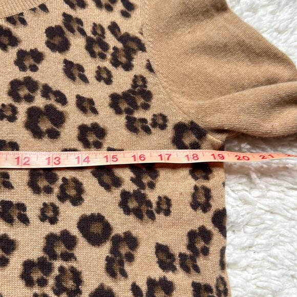 100% Cashmere Luxury Cheetah Print Lightweight Sweater Charter Club Flawed FFF12 - Picture 5 of 11